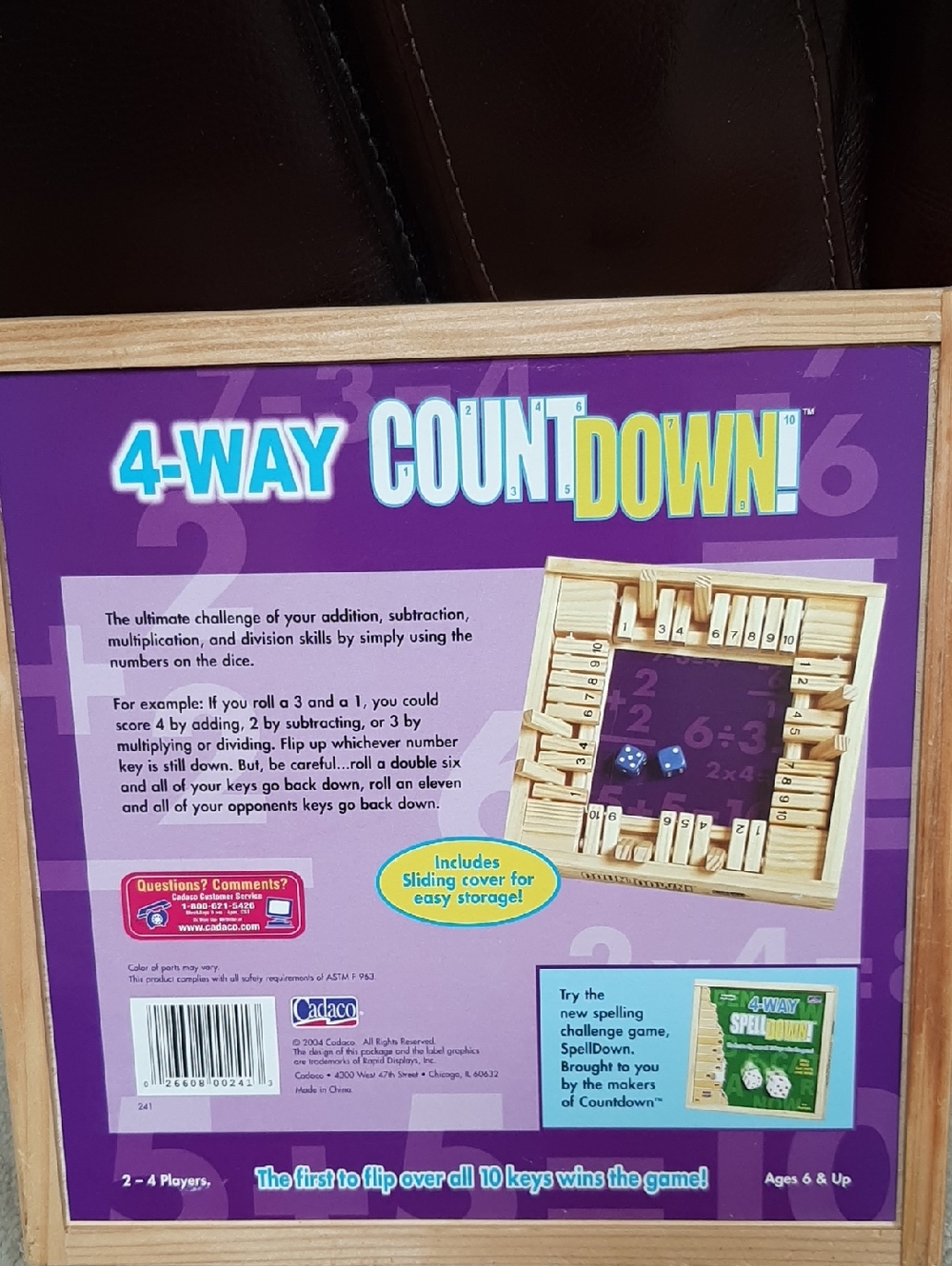 Cadaco 4-Way Count Down! Math Board Game - Purple - Picture 2 of 5